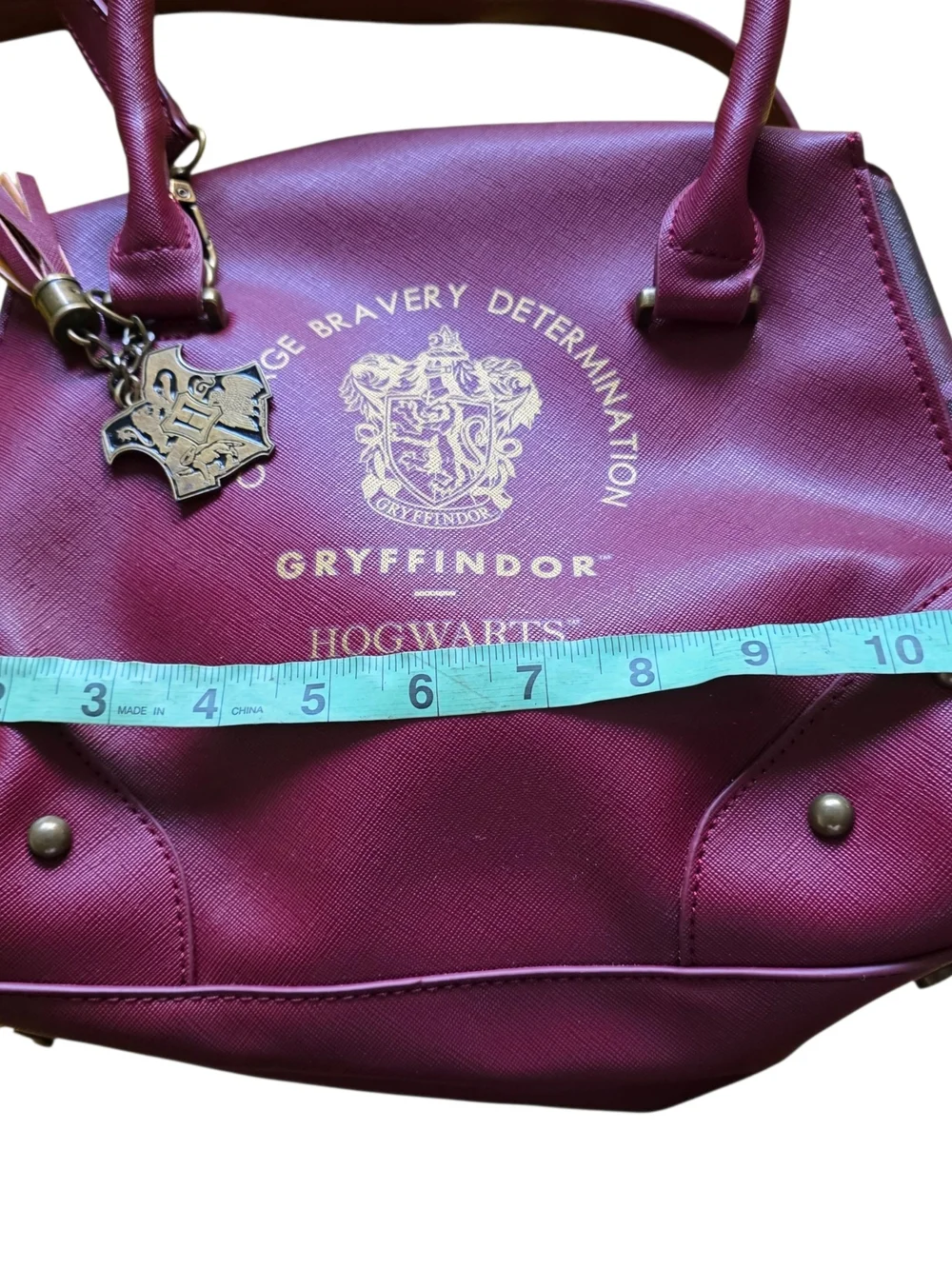 Harry Potter Gryffindor Satchel Crossbody Bag Burgundy Hogwarts Faux Leather